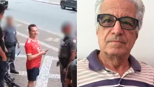 Vídeo mostra prisão de homem que matou com voadora idoso que estava com neto; VEJA