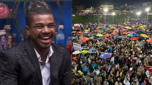 Multidão celebra vitória de Davi em Salvador sob chuva 