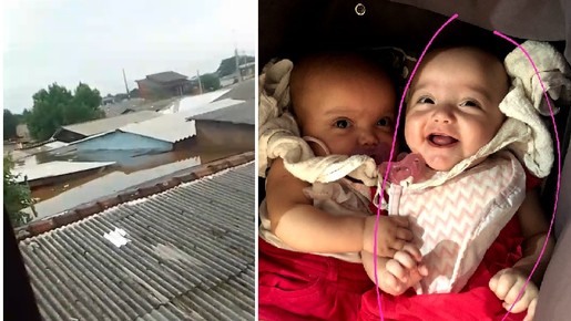 Mãe busca gêmea de 6 meses perdida na enchente: 'Coração dilacerado'