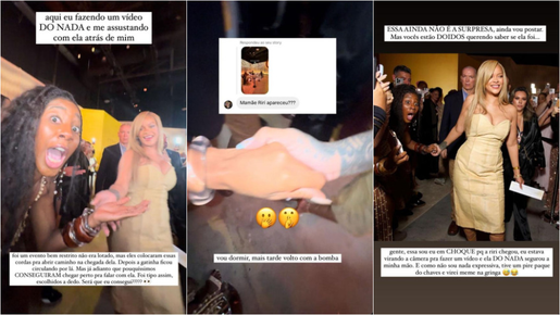 Rihanna segura a mão de Camilla de Lucas em evento, que vira meme com reação