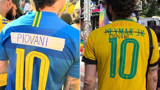 Em Parada LGBTQIA+, camisas da Neymar com o nome de Piovani viralizam