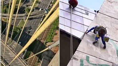 Veja como é limpar ponte famosa de São Paulo a 100 metros de altura; vídeo