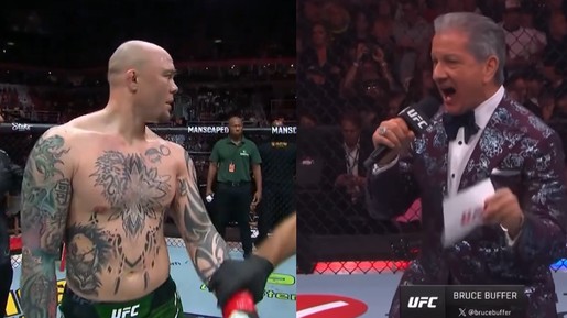 Locutor do UFC erra anúncio do vencedor em luta com brasileiro e recebe 'encarada'