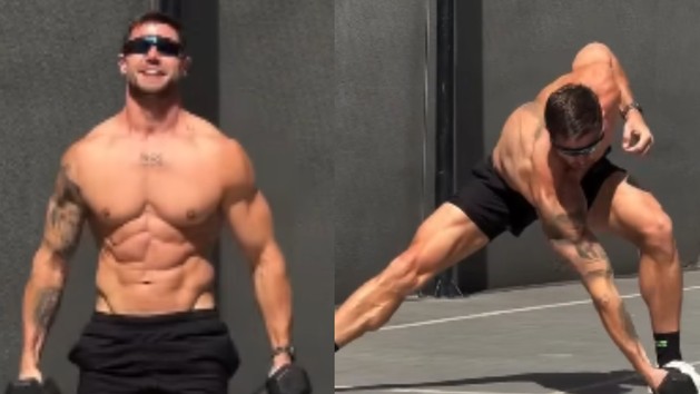 Jonas Sulzbach mostra treino sem camisa, e web reage: 'Uma máquina'