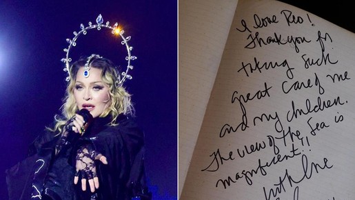 Madonna deixa recado no Livro de Ouro de hotel
