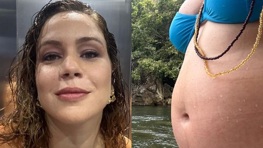 Grávida do segundo filho, Leandra Leal compartilha close na barriga
