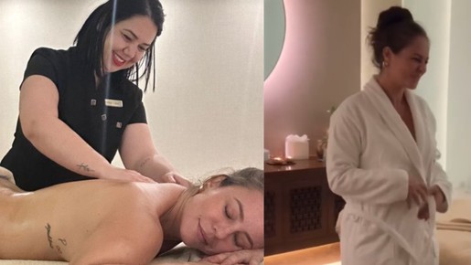 Paolla Oliveira curte massagem em SPA de hotel de luxo em Portugal: 'Amei o presente'