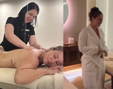 Paolla Oliveira curte massagem em SPA de hotel de luxo em Portugal: 'Amei o presente'