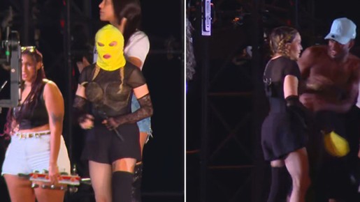 Madonna ensaia de máscara no Rio, mas é filmada sem; veja