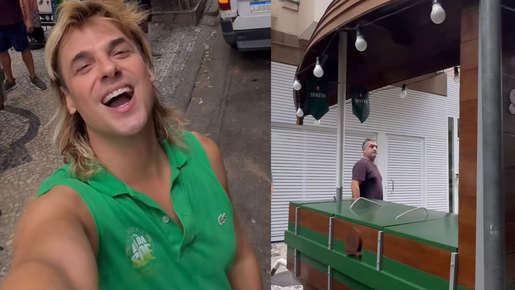 Ex-galã de 'Malhação' ganha novo carrinho para vender bebida pelas ruas do Rio de Janeiro