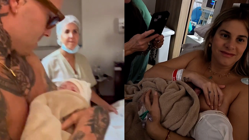 Mateus Verdelho posta vídeos e fotos do nascimento do filho com Shantal; veja