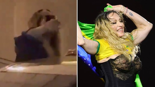 Madonna deixa hotel no Rio e manda beijos para fãs