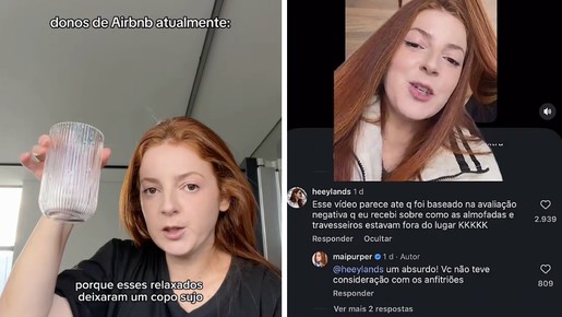 Influenciadora ironiza reclamações de anfitriões de aluguel por temporada