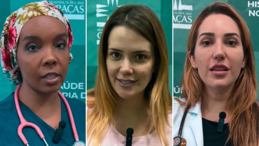 RS: ex-BBBs Thelma, Marcela e Amanda atuam em hospital